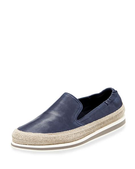 prada espadrille slip-on sneaker blue|prada mens slides.